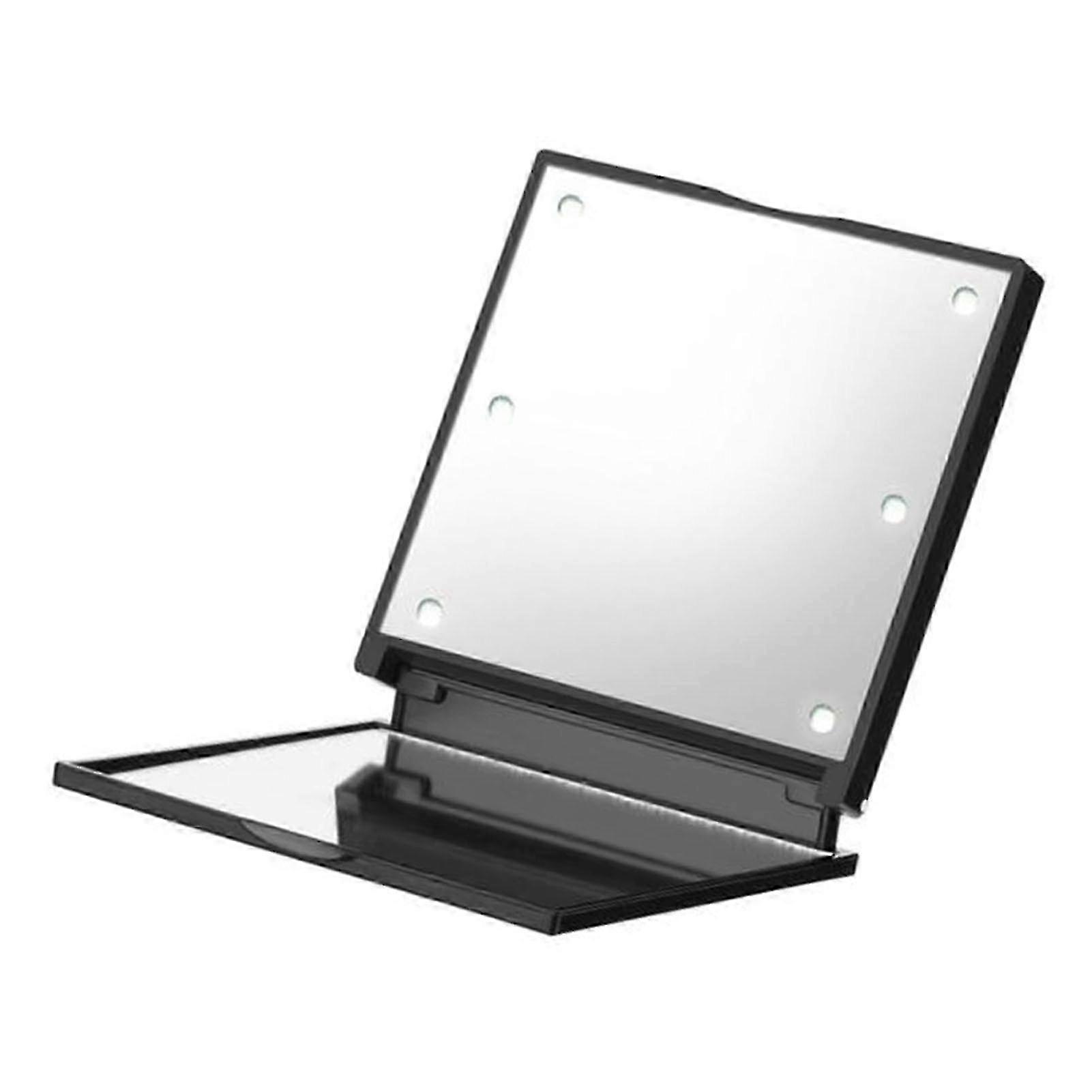 Mini LED Makeup Mirror Folding Portable Makeup Mirror with 6 LEDs Double-sided Cosmetic Mirror Clear Mirror Surface