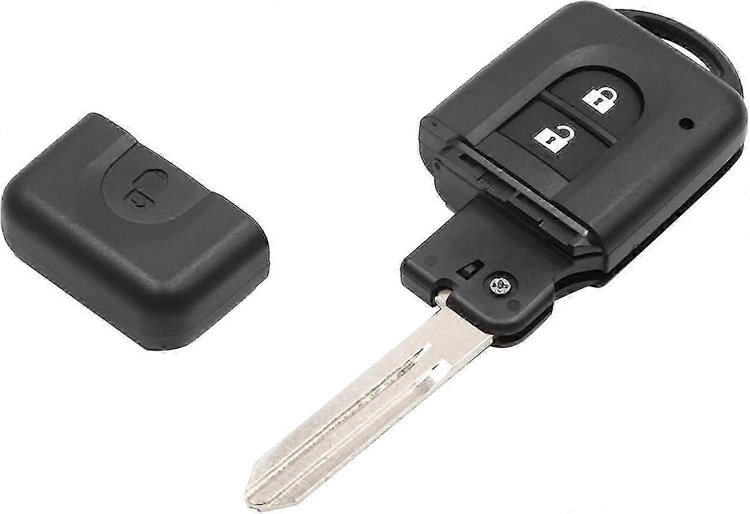 Micra Xtrail 2 Button Key Fob Remote Case with Uncut Key Replacement