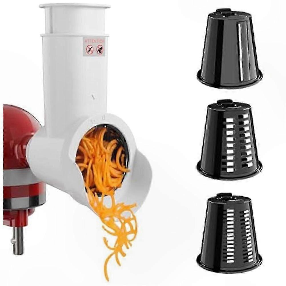 3-Blade Cheese Grater Attachment for Stand Mixers, Slicer Shredder Tool with Multi-Function Cutting Options