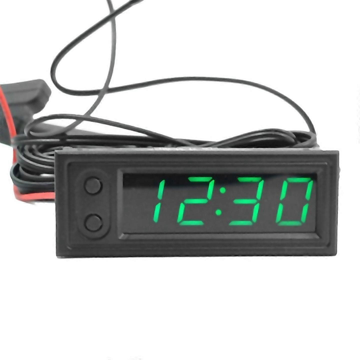 For Car Clock Universal Automotive Digital Clock Green