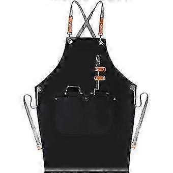 Chef Apron With Cross Back Bib Apron Cooking Aprons With Large Pockets For Men