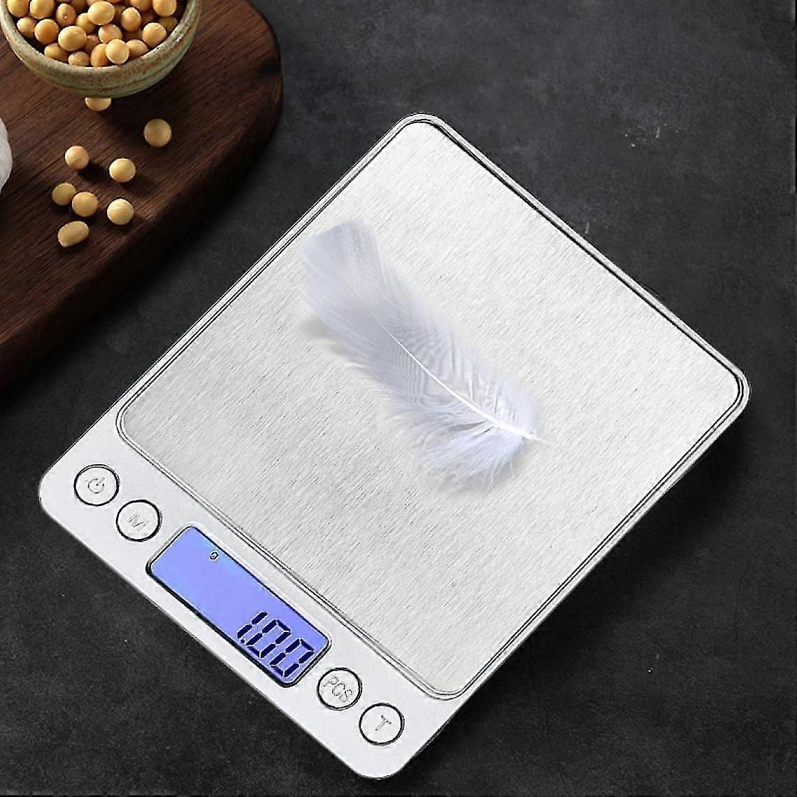 Multifunctional Kitchen Scale Liquid Crystal Electronic Scale Precision Digital Scale Coffee Scale Kitchen Accessories(silver)