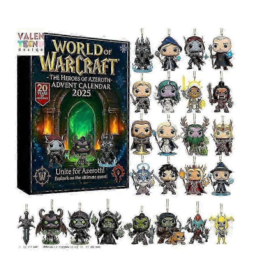 World Of Warcraft: Azeroth Heroes Advent Countdown Urlaub Blind Box Weihnachtsbaumschmuck Acryl Anhänger.z
