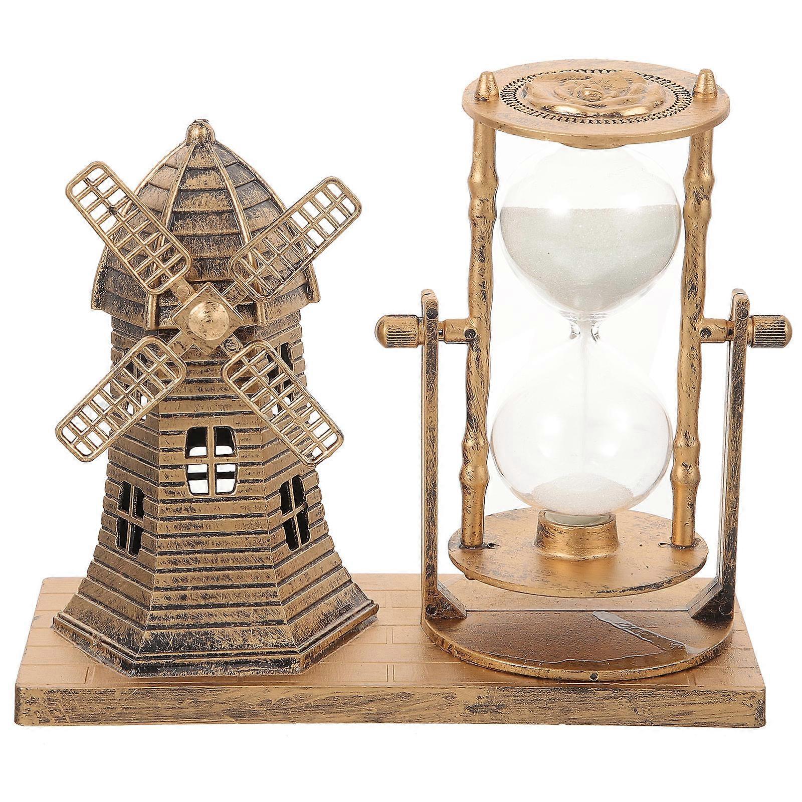 Vintage Sea Lighthouse Table Decor Sand Clock 2Pcs for Desktop Use