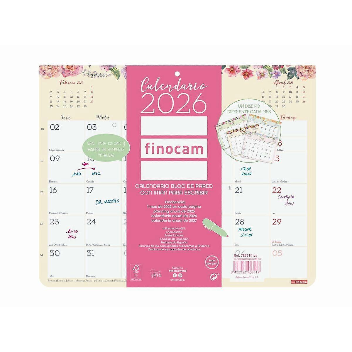 Wall calendar Finocam Multicolour Paper 25 x 20 cm