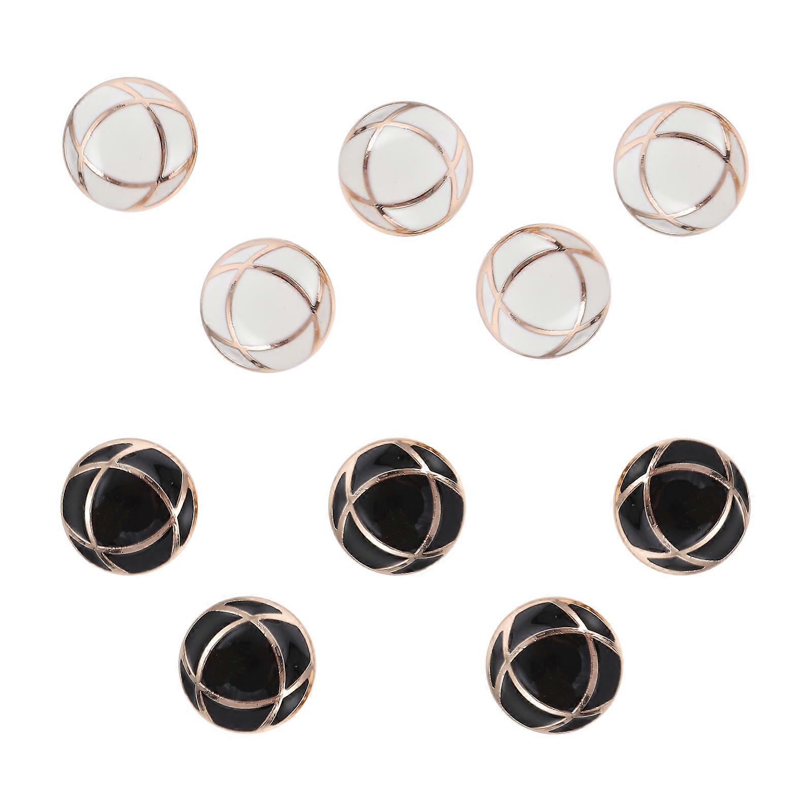 Zinc Alloy Buttons Versatile Sewing Buttons Black For Craft Projects 10Pcs