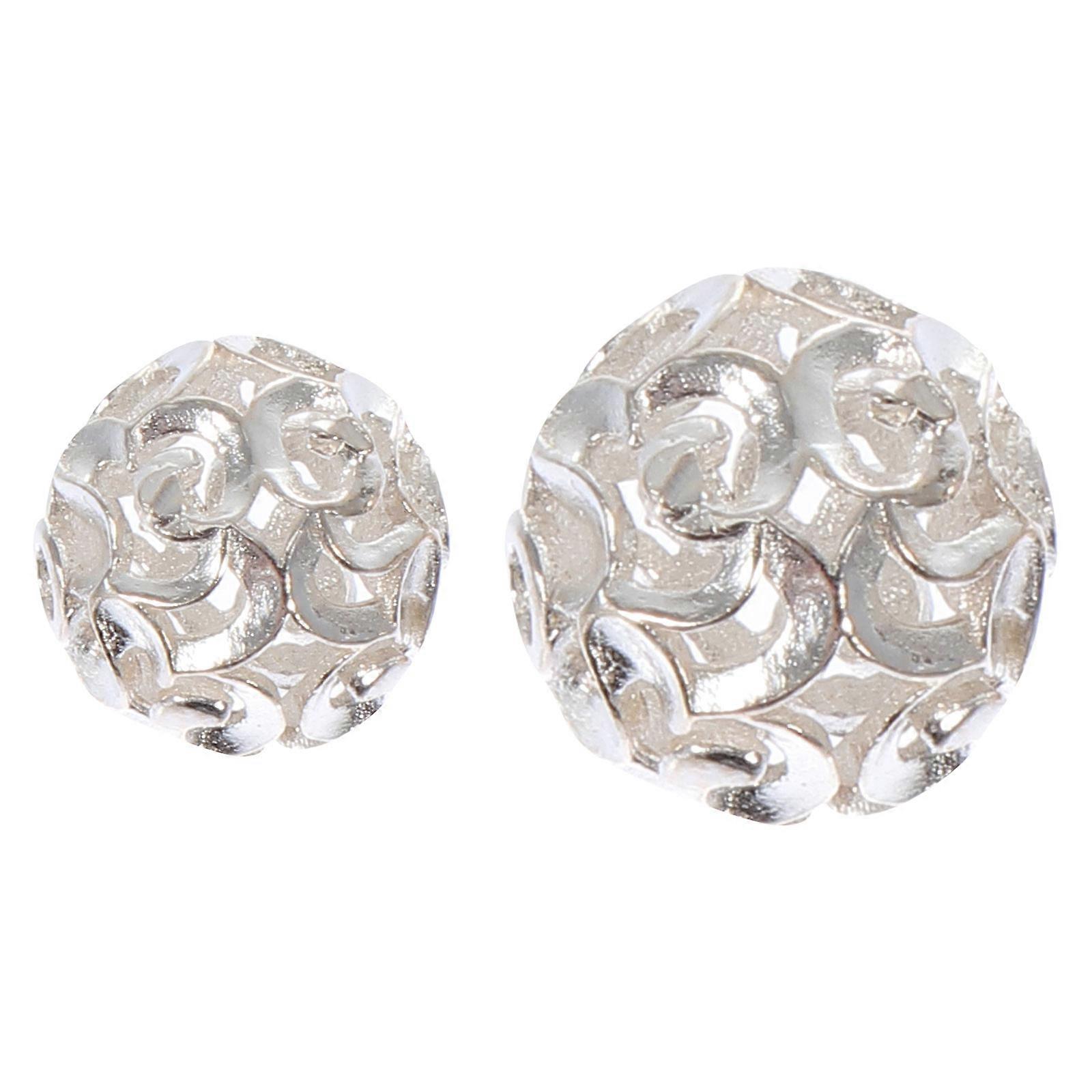 Bracelet Loose Beads 6 Pcs Elegant Jewelry Accessories For Craft Making In Silver Color With Simple Design