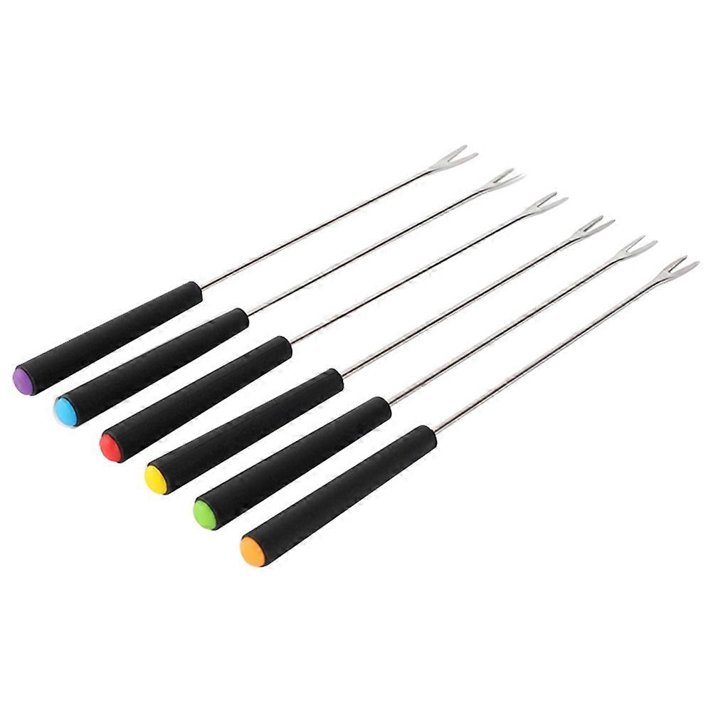 Fruit Forks Dessert Serving Party Tools Flat Tip Various Parties 23X2X2CM Stainless Steel 6Pcs