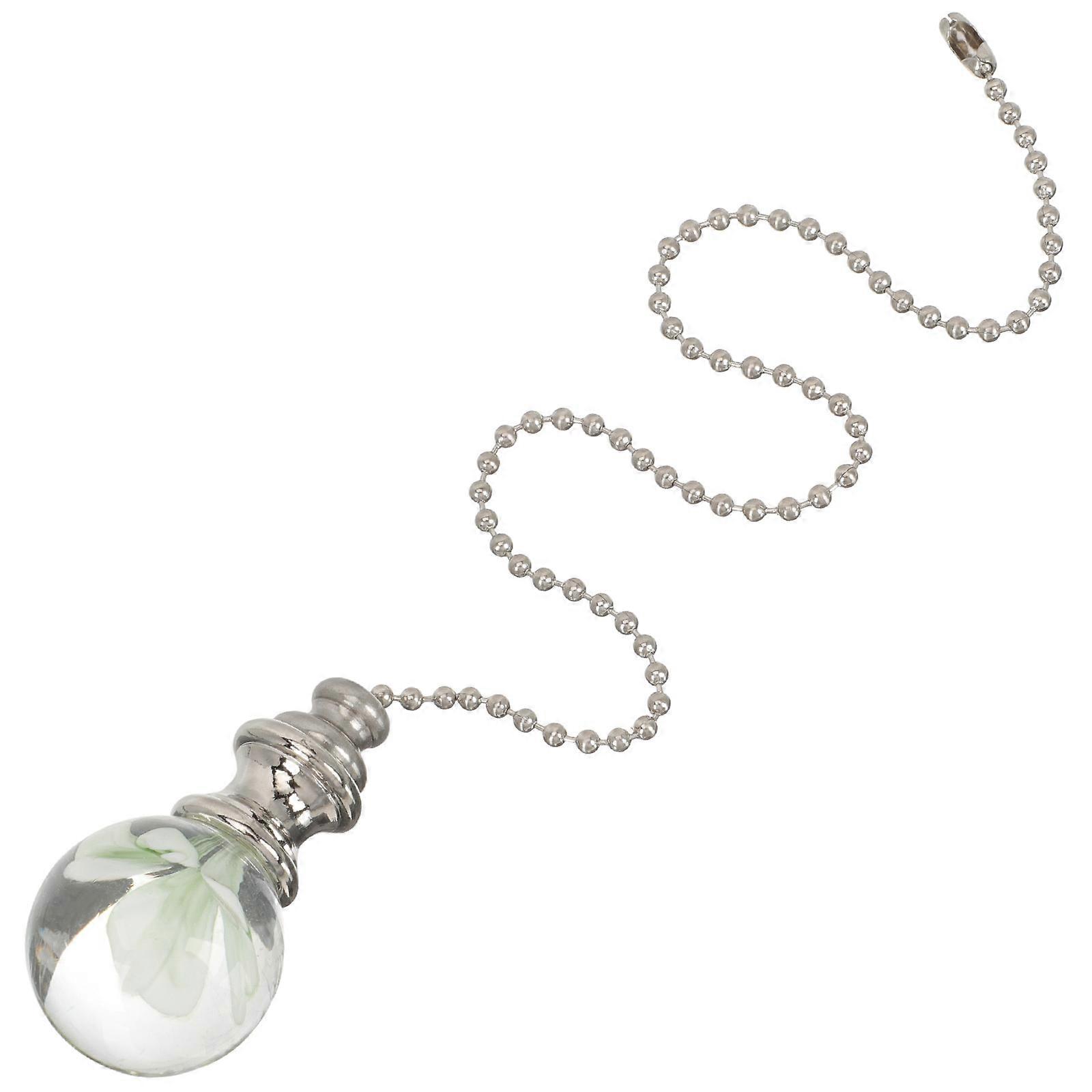 Silver Ceiling Fan Pull Chain Extender Decorative Pull Chain for Bathroom