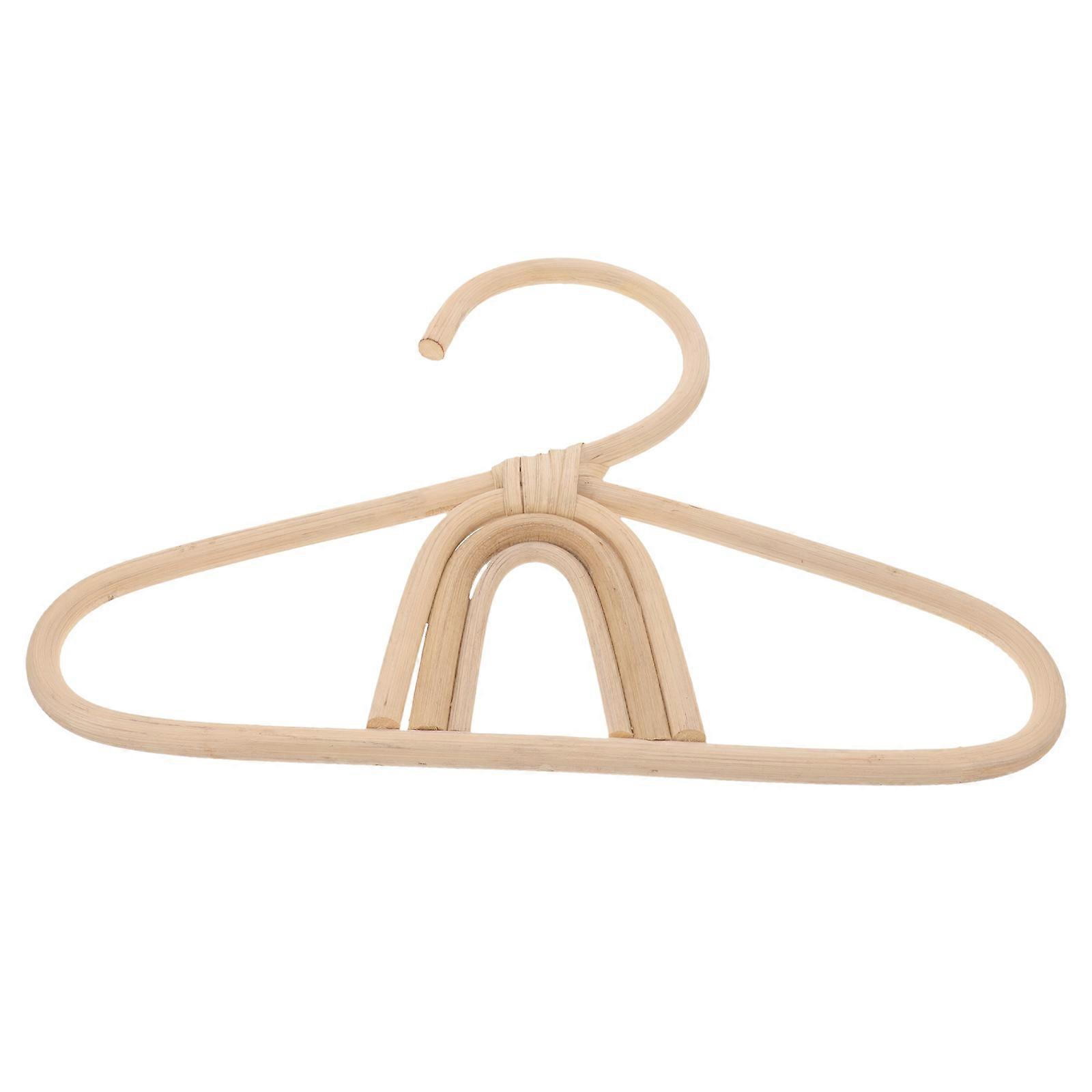 Elegant Rustic Rattan Hanger For Toddler Clothing Ideal For Parents With A Practical Clothes Hanging Solution in Beige