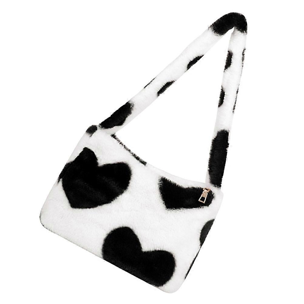 Soft Plush Shoulder Bag for Women 1Pcs Plush Handbag with Chain Strap