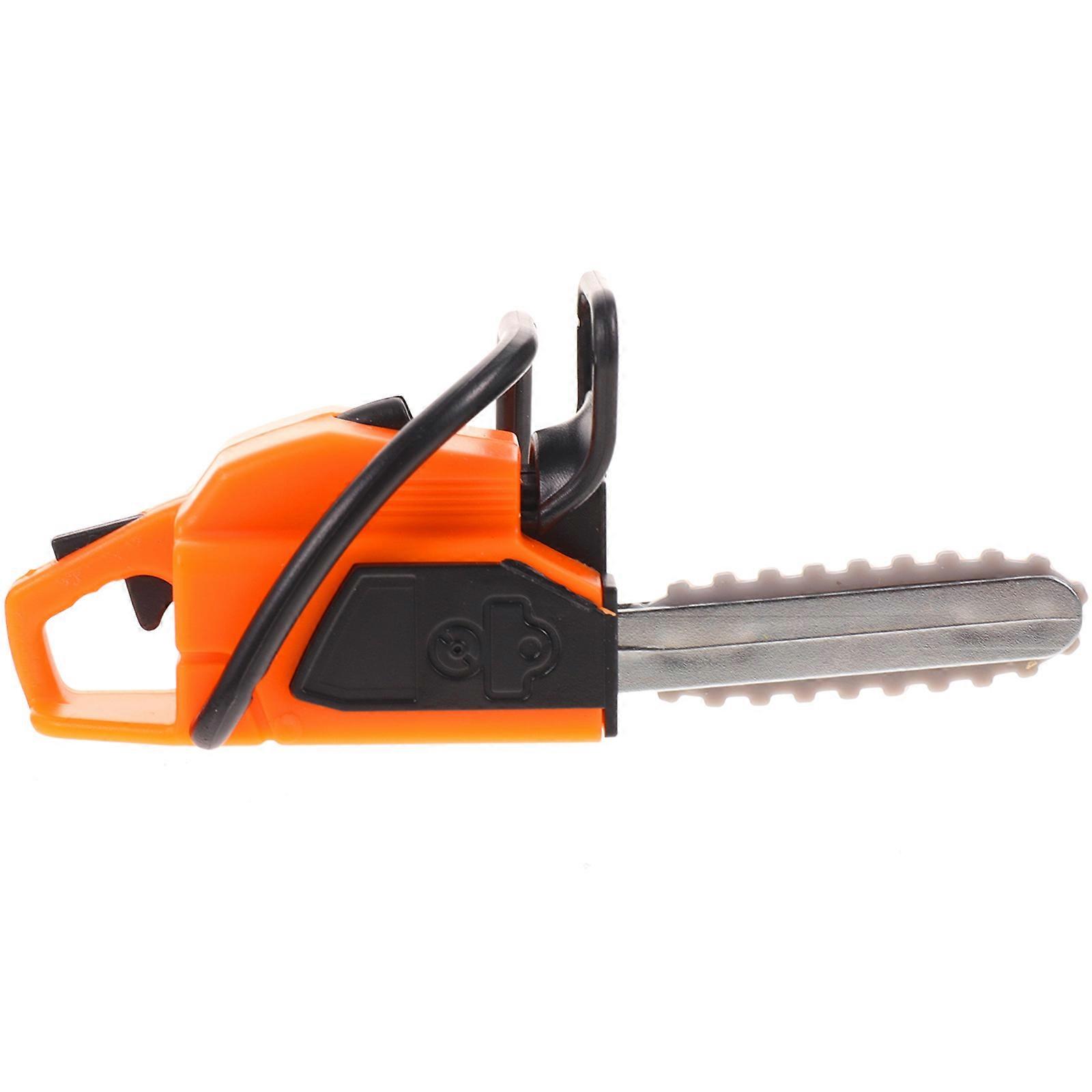 Orange Mini Chainsaw Model for Mini House Decor 3Pcs Simulated Prop