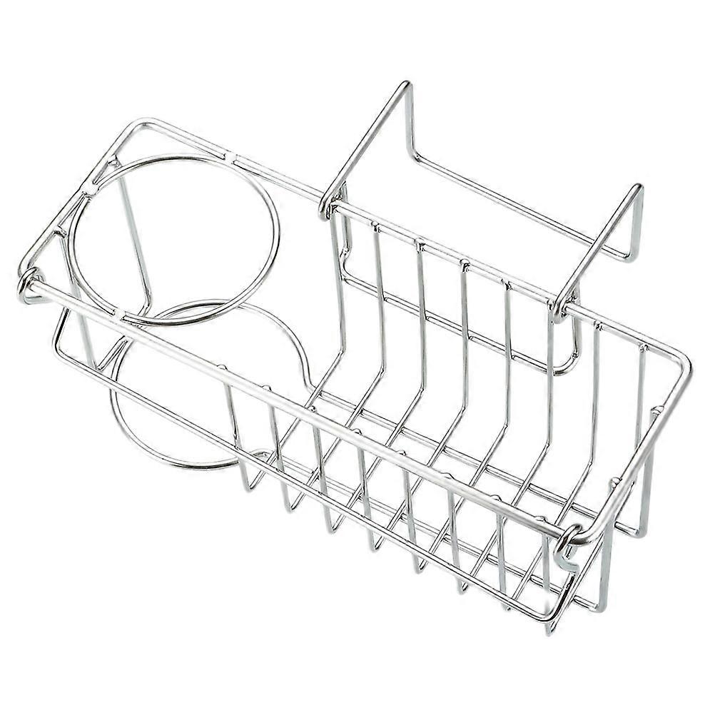 Kitchen Sink Sponge Holder Silver for Draining 3Pcs Basket Set