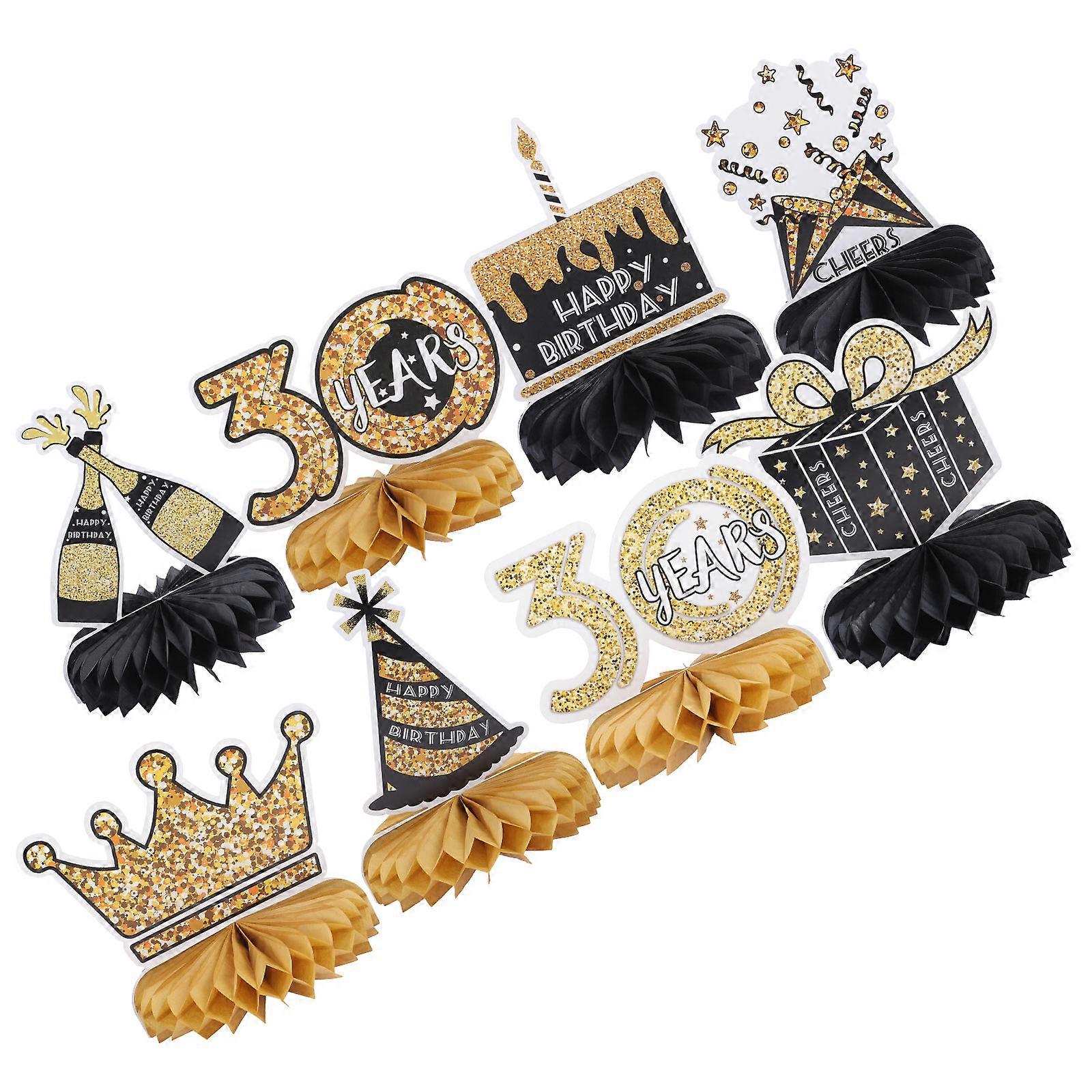 30th Birthday Honeycomb Decorations Table Decor for Decoration 16Pcs