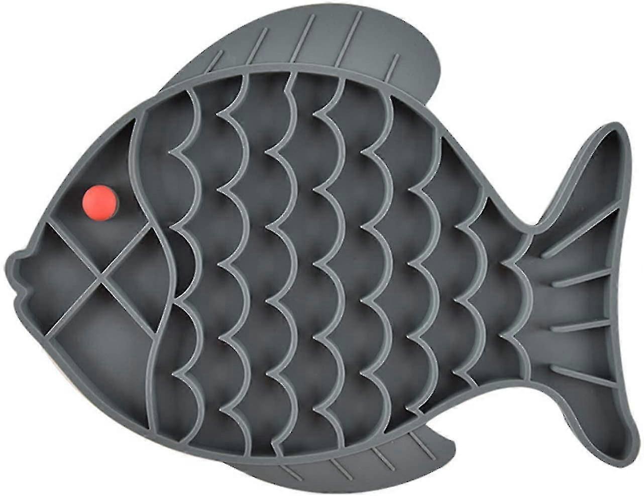 犬&猫のための魚の形をした猫のスローフィーダーペットリックマット猫パズルフィーダー、スローフィーダー猫ボウルに楽しい代替、Iq治療マット、不安救済
