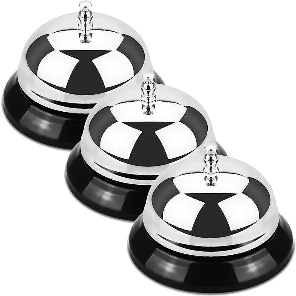 Hotel Desk Bell 3Pcs Metal Service Bells Ideal For Bar Service And Home Use Featuring Assistance Calling Functionality