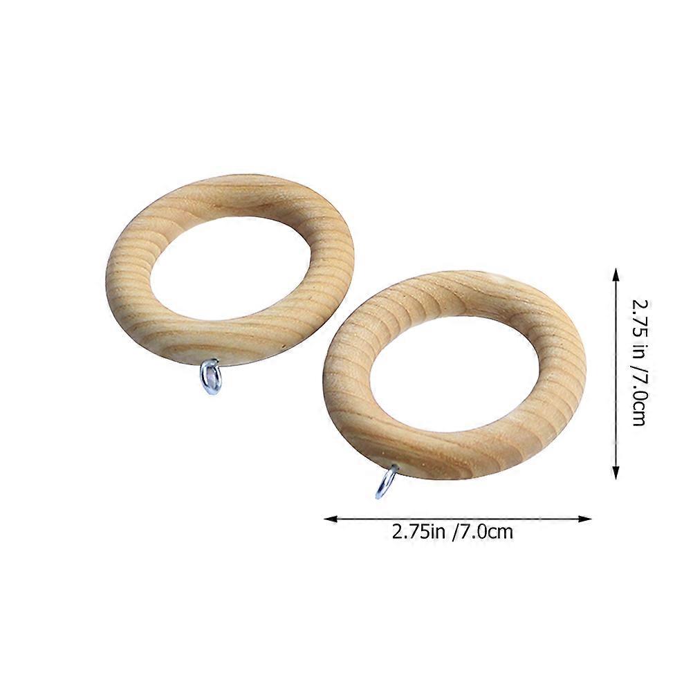 Curtain Accessories 2Pcs Light Brown Wooden Rings Designed For Hanging With Low Noise For Designers