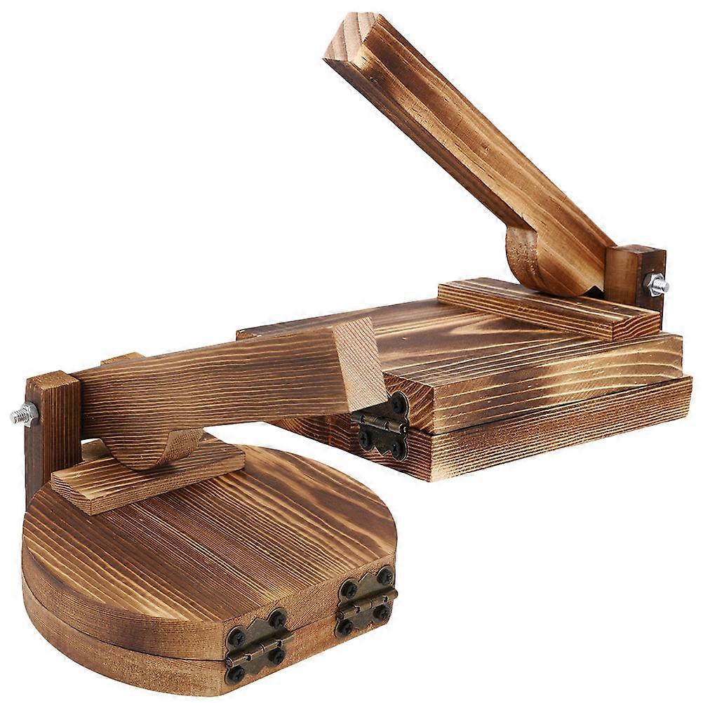 Wood Dumpling Wrapper Maker 2Pcs Wooden Dumpling Press Pastry Dough Presser Light Brown Retro Design For Cooking Enthusiasts