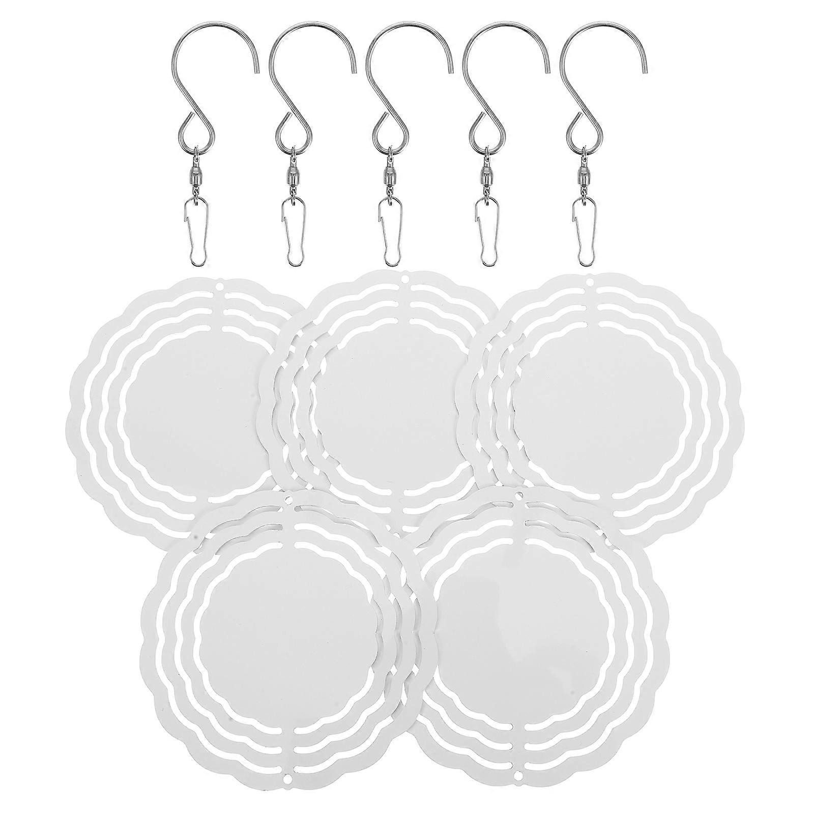 White Aluminum Wind Spinner Sublimation Blanks for DIY Yard 5Pcs