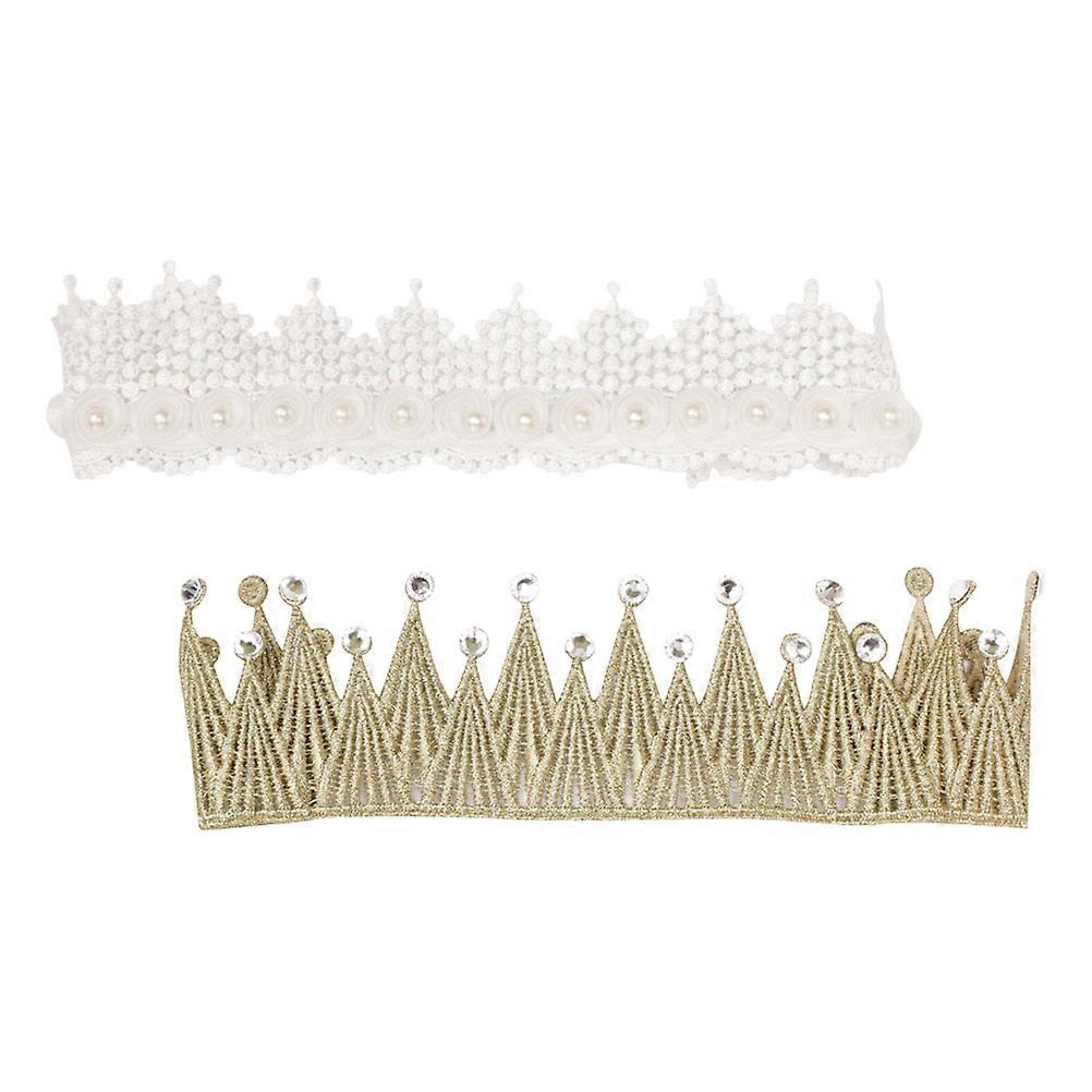 Assorted Lace Headband with Crown Design for Infant 4Pcs
