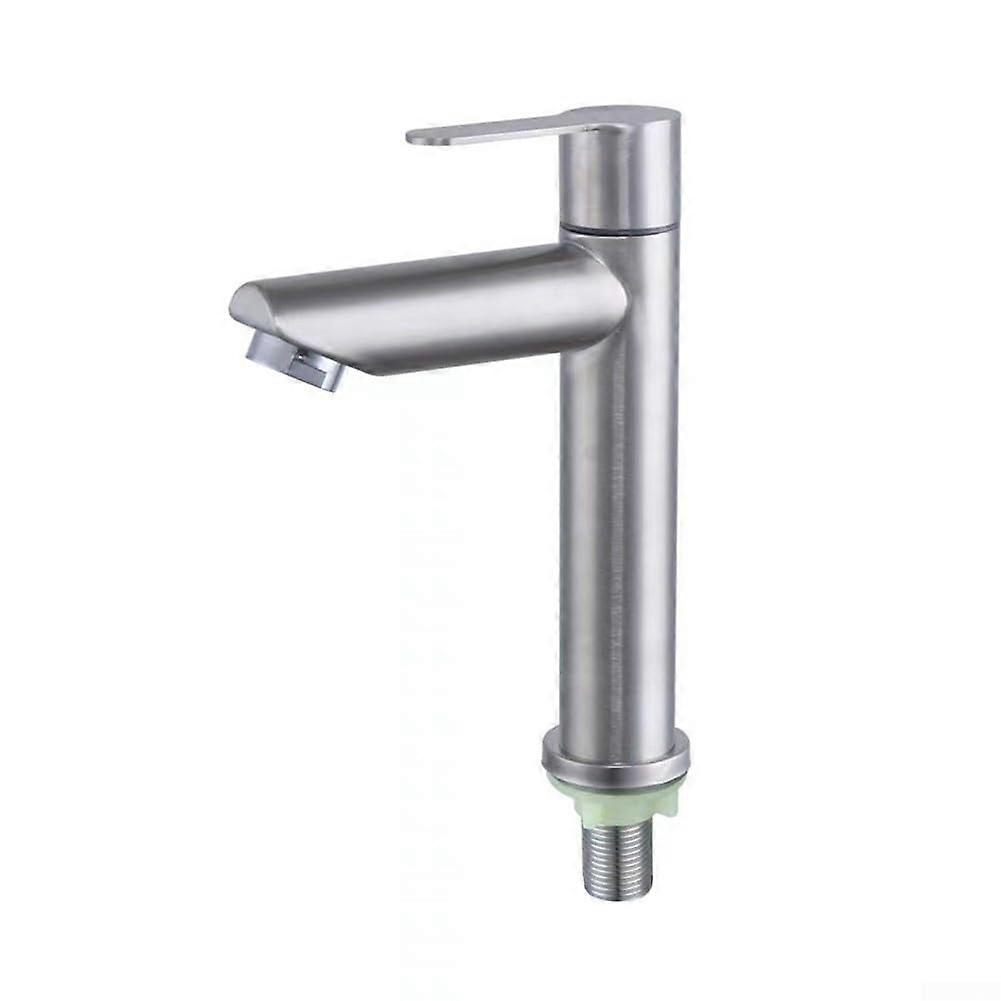 Waterfall Bathroom Tap Stainless Steel Single Cold Faucet Deck Mount Basin Faucet for Modern Bathroom Sink
