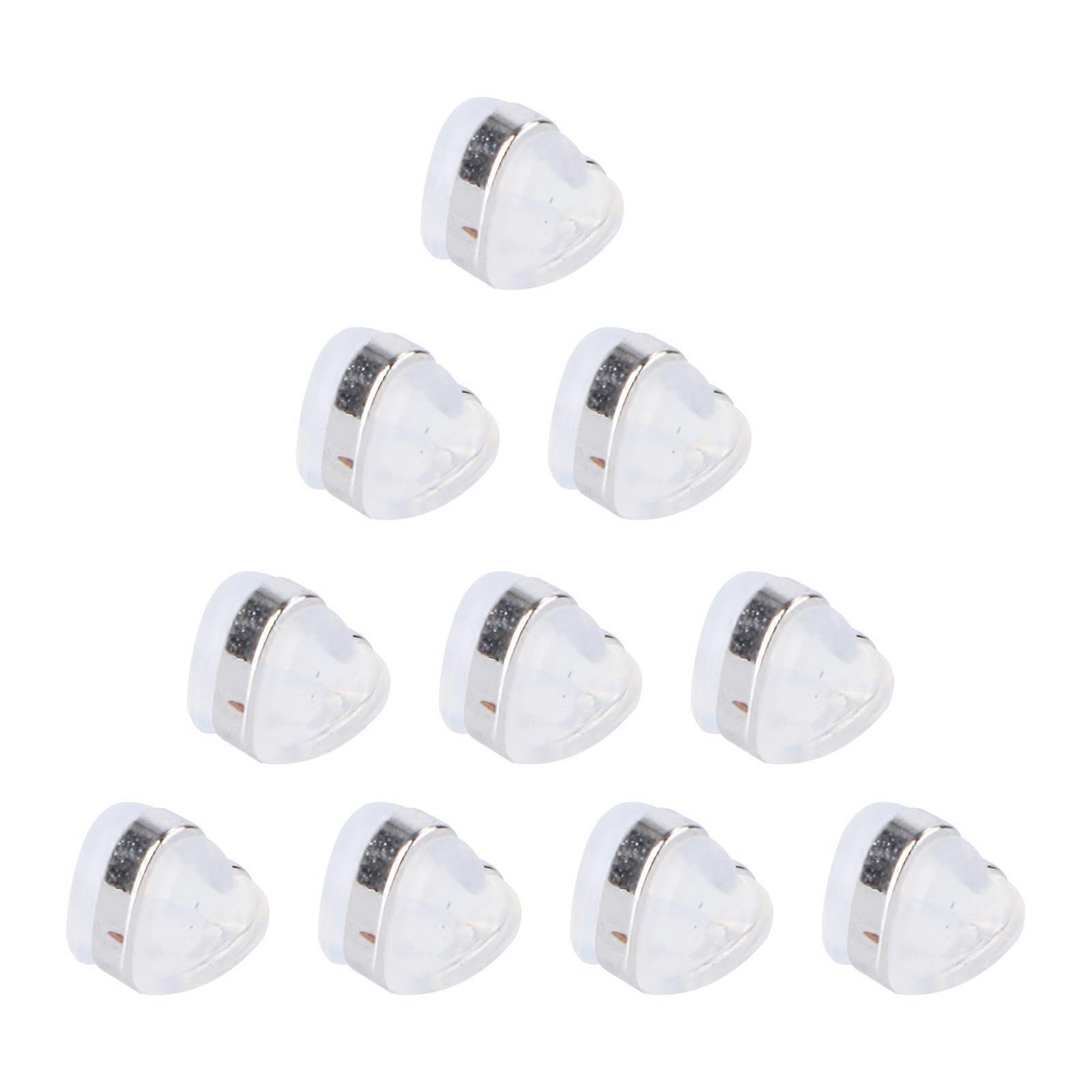 Silver Heart Shaped Earring Accessory Pendant for DIY Use 20Pcs