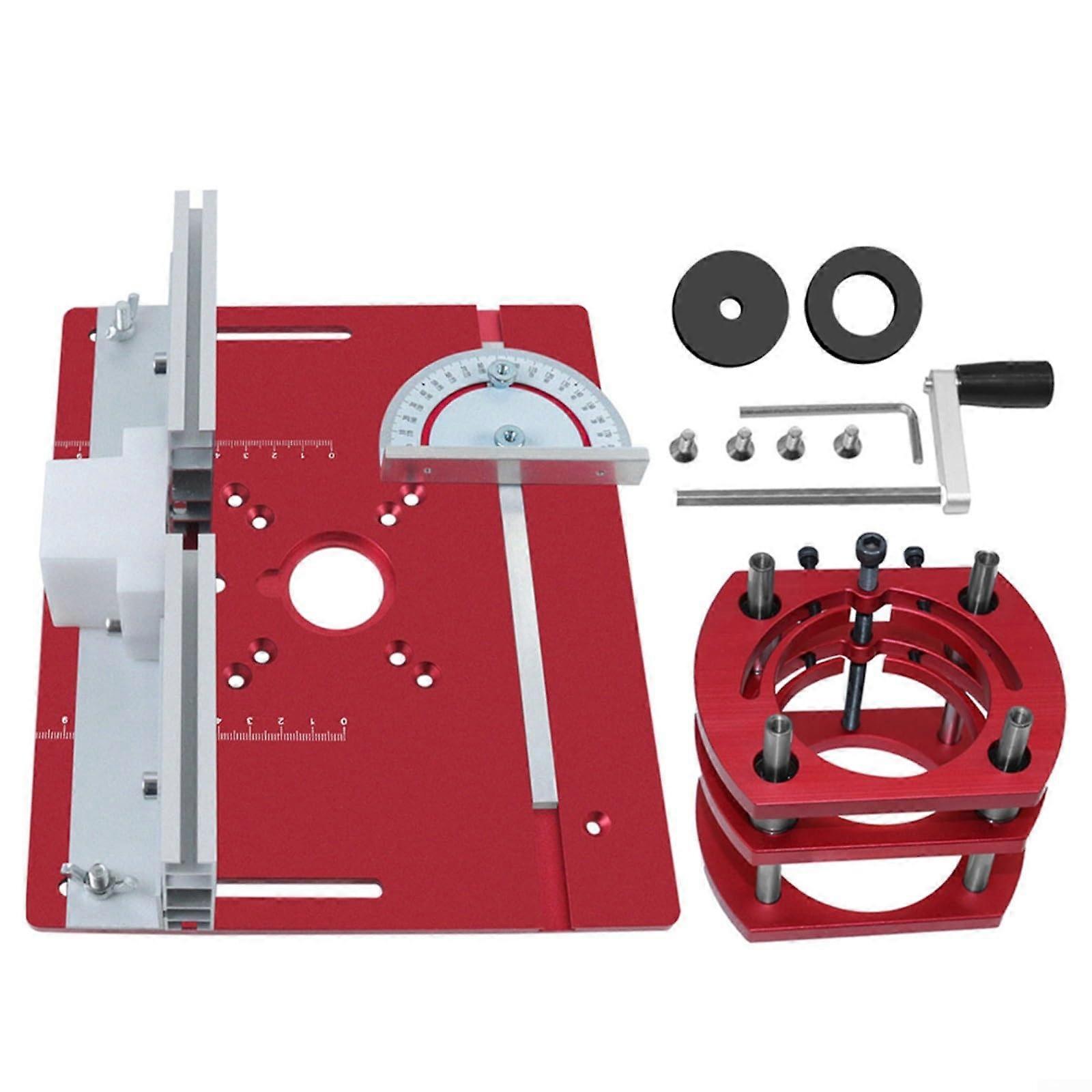 Router Table Insert Plate Aluminum Alloy Red Electric Wood Milling Flip Plate Router Table Trimming Machine Flip Board