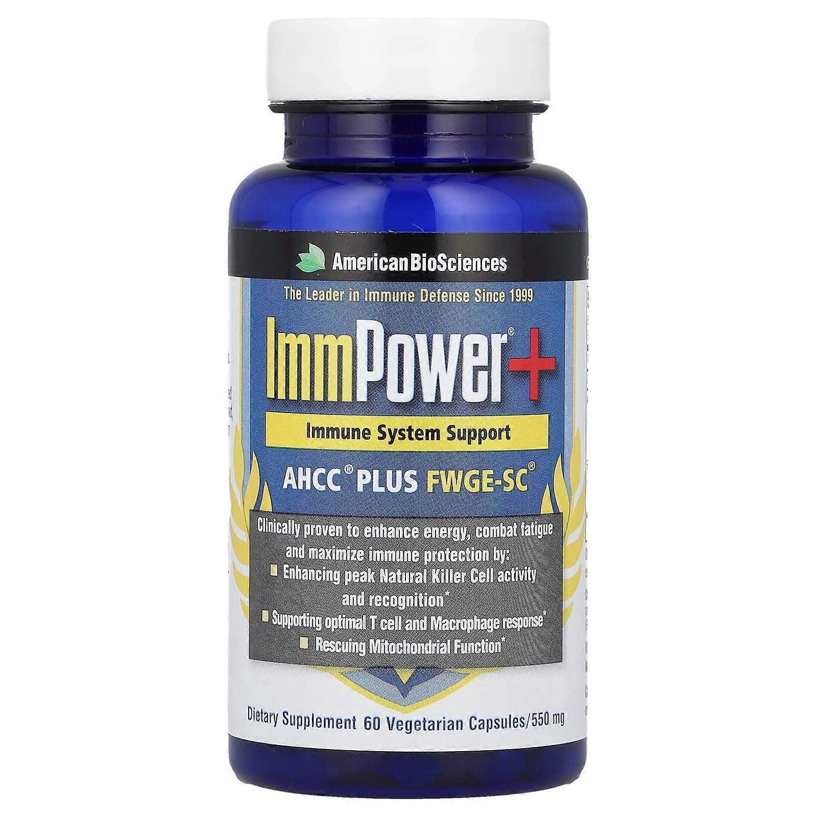 ImmPowerÃÂÃÂ¬ÃÂÃÂ+, AHCCÃÂÃÂ¬ÃÂÃÂ Plus FWGE-SCÃÂÃÂ¬ÃÂÃÂ, 60 Vegetarian Capsules