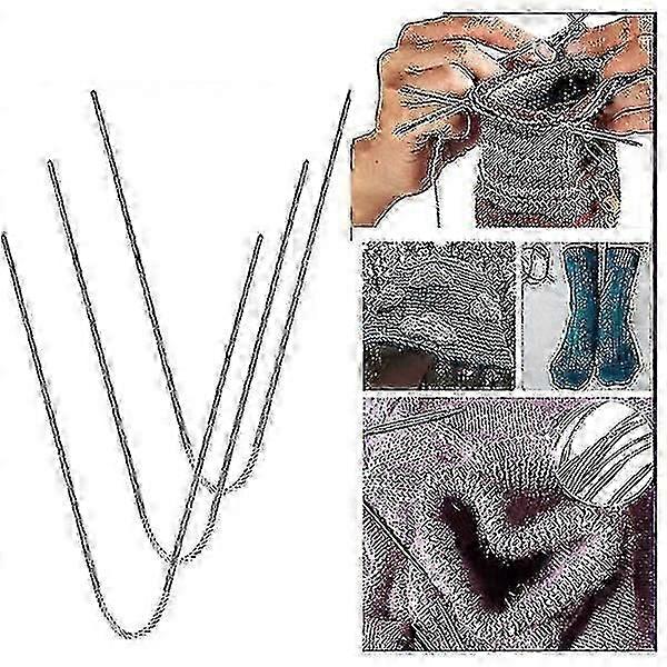 3 kpl 2 mm:n neulepuikkoja, neuletyökalu, ruostumatonta terästä, pyöreät ja joustavat sukkapuikot, 25–26 vrk