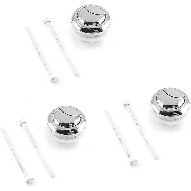 3 Pz Pulsante WC 58mm Diametro Filettatura Serbatoio WC Pulsante Dual Push Flushing Pulsante WC Regolabile Serbatoio Acqua WC Pulsante