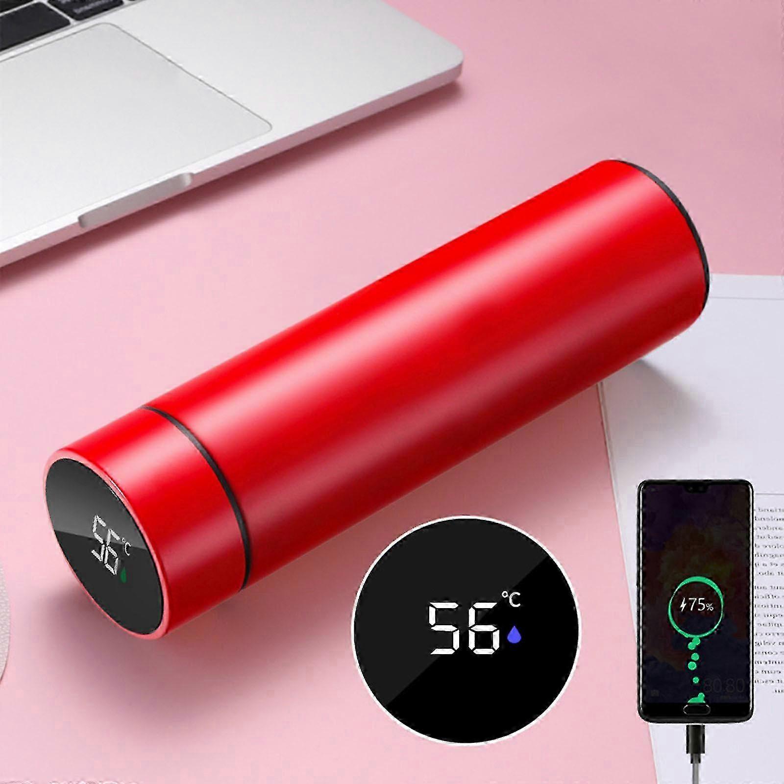 ステンレススチール製USBモバイルパワーサーモス、スマートケトル、LCD温度表示