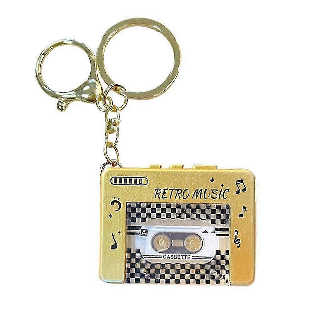 Mini Cassette Player Keychain, Compact Design with One-Touch Ejection, Removable Tape, Portable Decorations