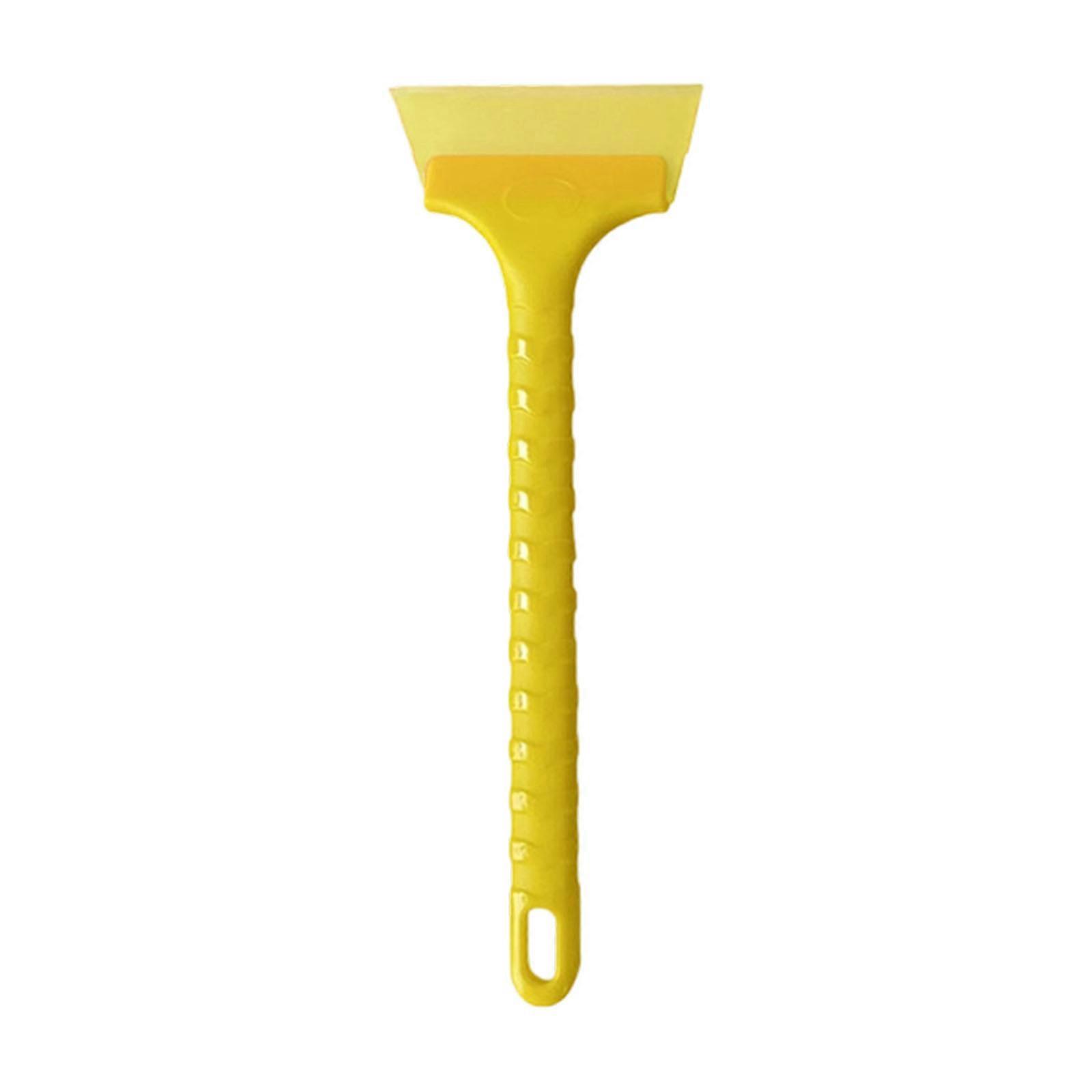 Multipurpose Rubber Squeegee With Extended ABS Handle Wiper Ice Scraper For Window Glass Tabletop Maintenance  Yellow