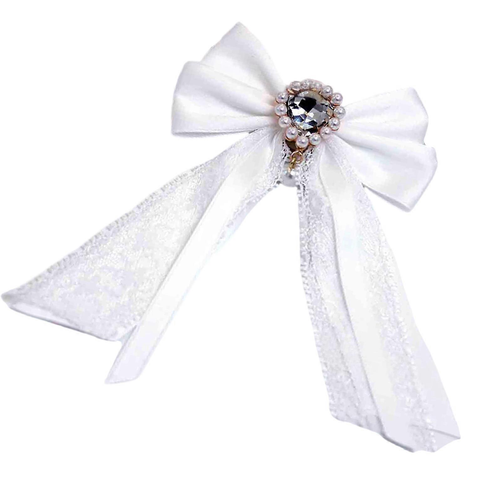 Elegant Crystal Bend Brooch Double Purpose Addition Additional Materials For Students Specialists  White