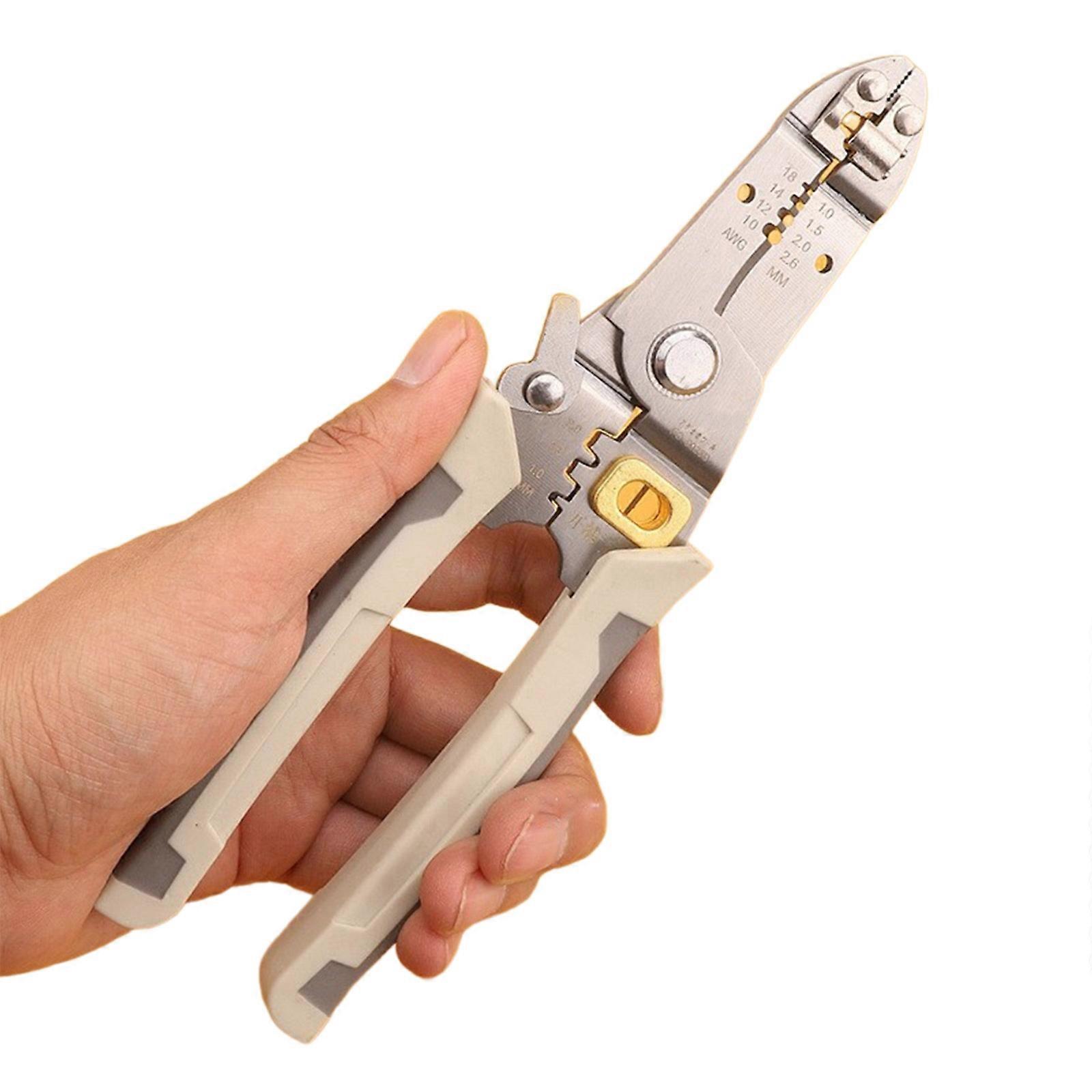 Multi Function Wire Stripper Cutter Crimping Tools for Efficiently Cut & Split Wires for Electrical Work Durable Tool Multicolor