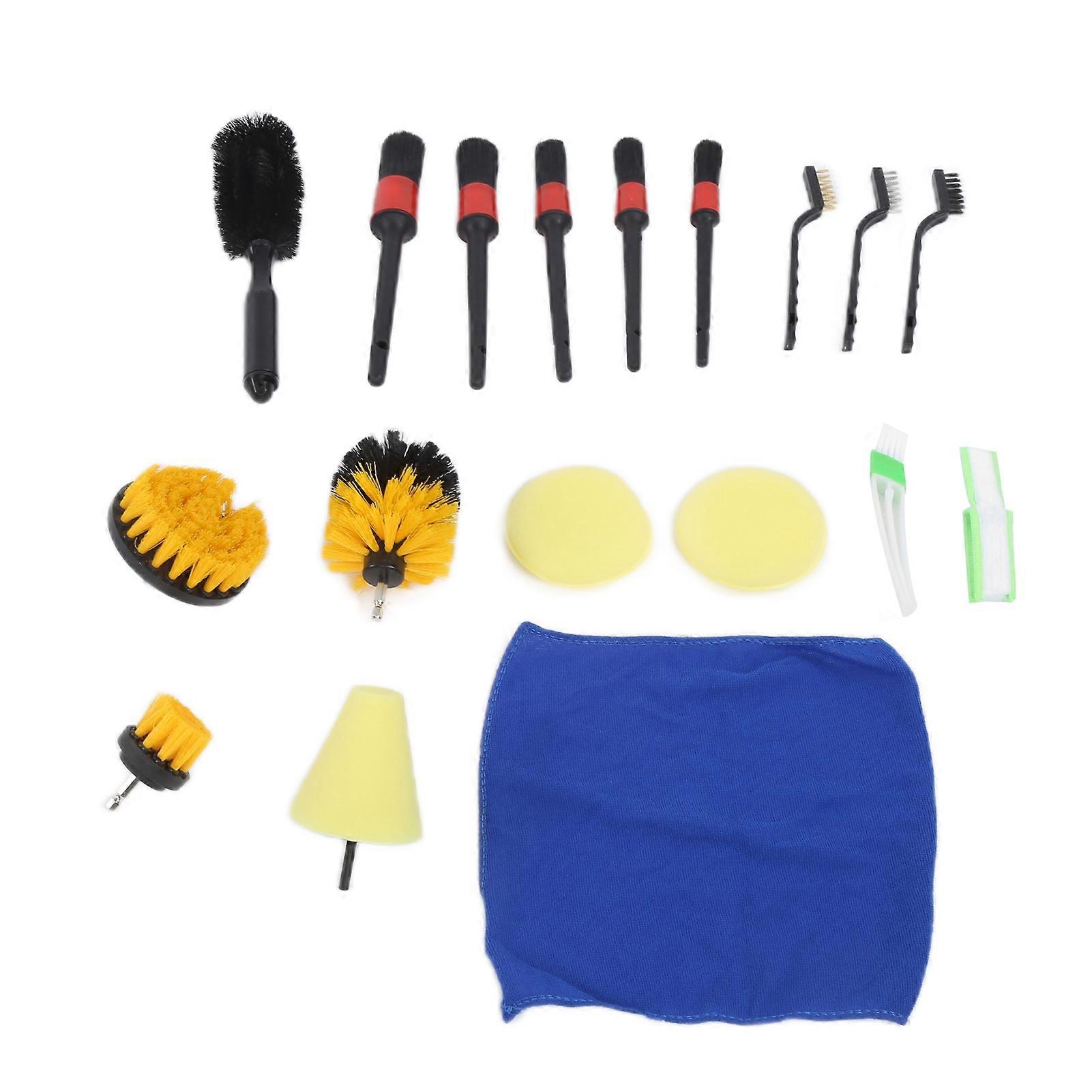Detailing tools for car vents and wheels - 18pcs brush set
