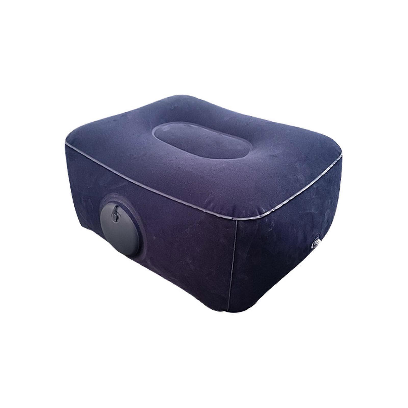 Travel Friendly Inflatable Foot Rest Pillow for Leg Support and Muscle Relief with Easy to Use Press Air Pumps  Navy blue