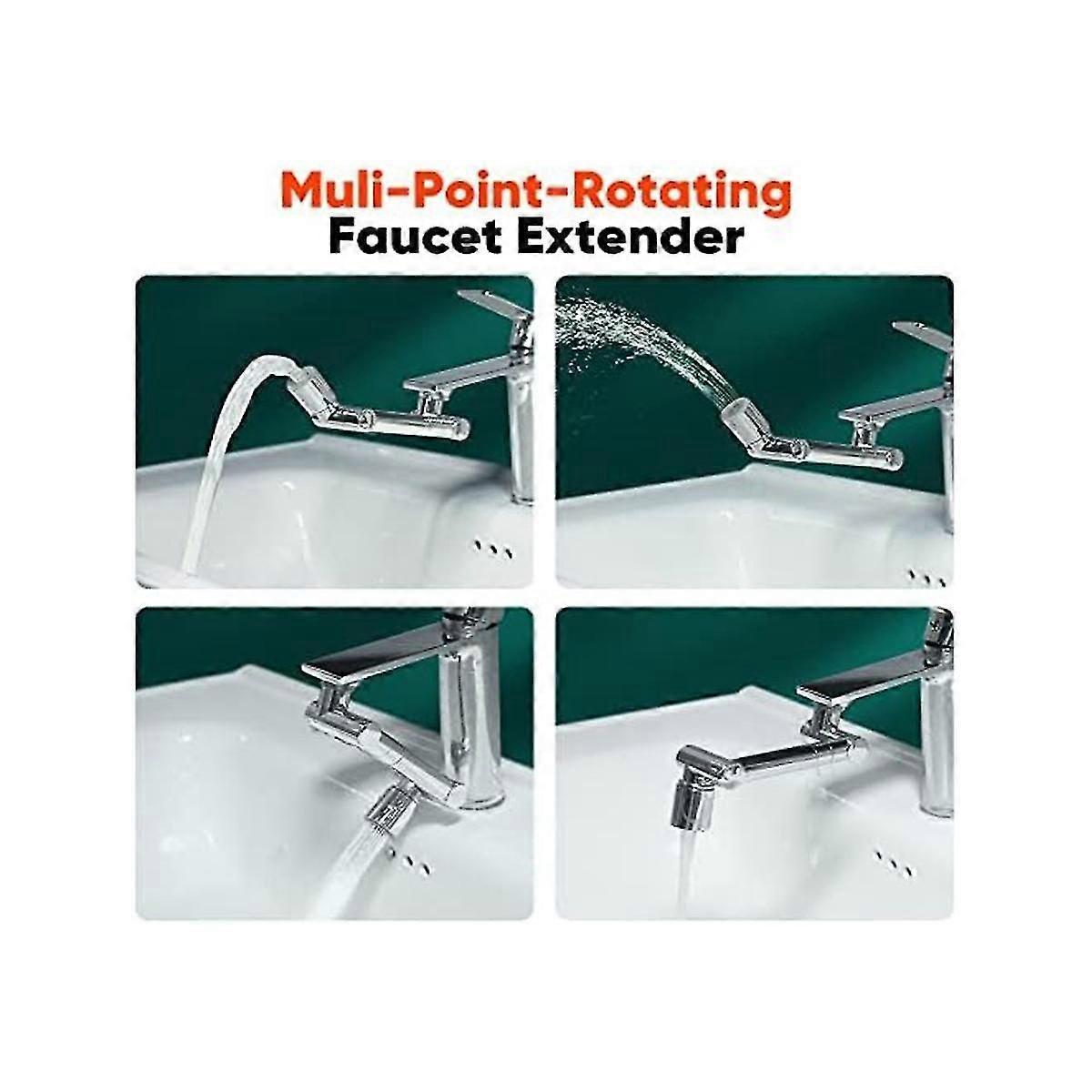 2 Pieces Faucet Extender, Universal 360+1080 Rotating Faucet Extender, 2 Spray Patterns 1080 Degr