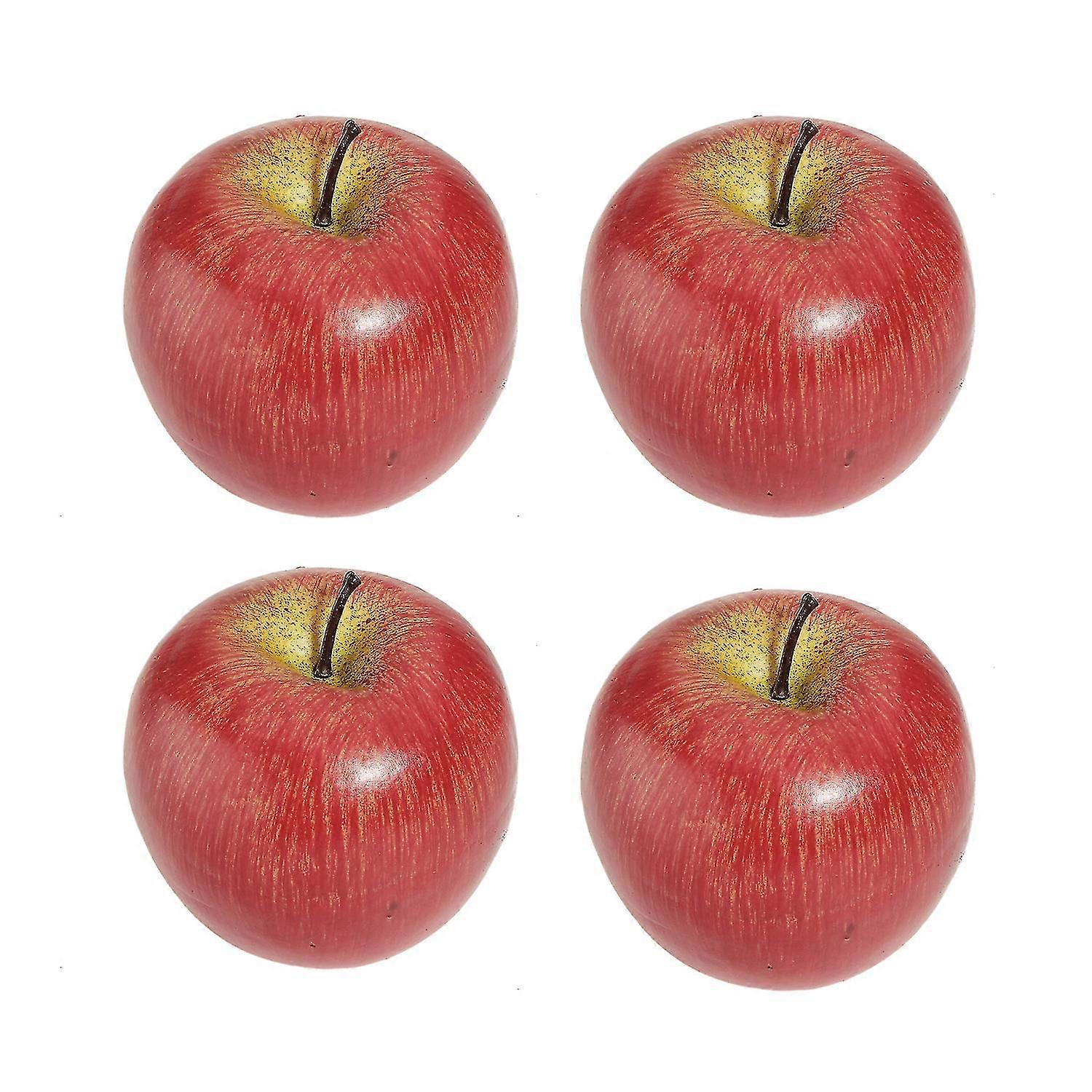 4 Large Artificial Red Apples-decorative Fruit
