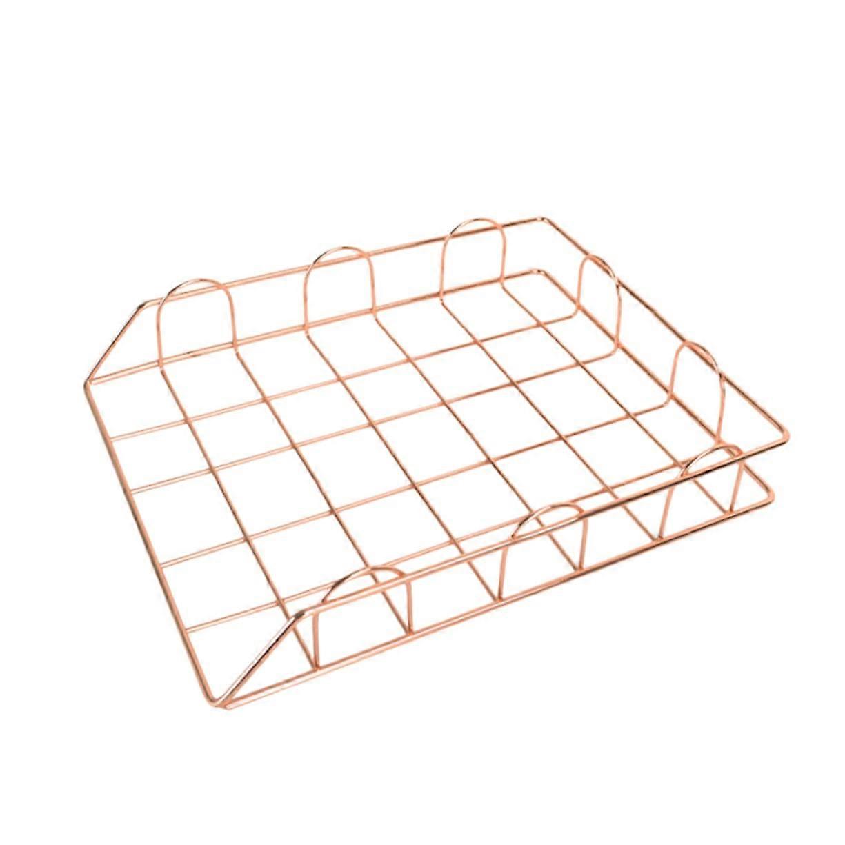 Stackable Metal File Storage Basket Iron Document Organizer  Modern Desk Office Organizer For Files And Letters