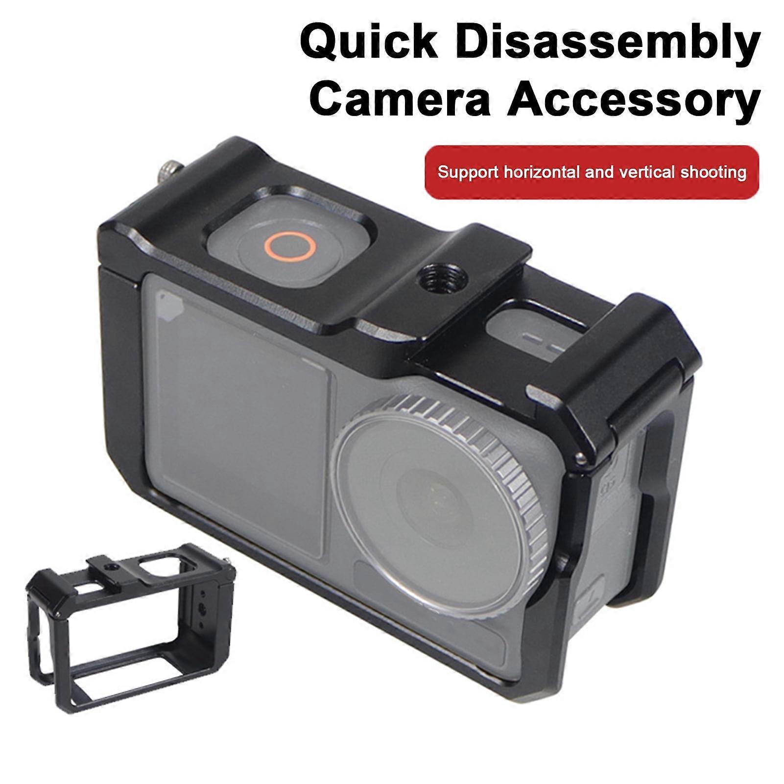 SUSUchens Action Camera Cage for Osmo Action 3, Rustproof, Lightweight, Anti-Fall, Quick Assembly Protector - Black