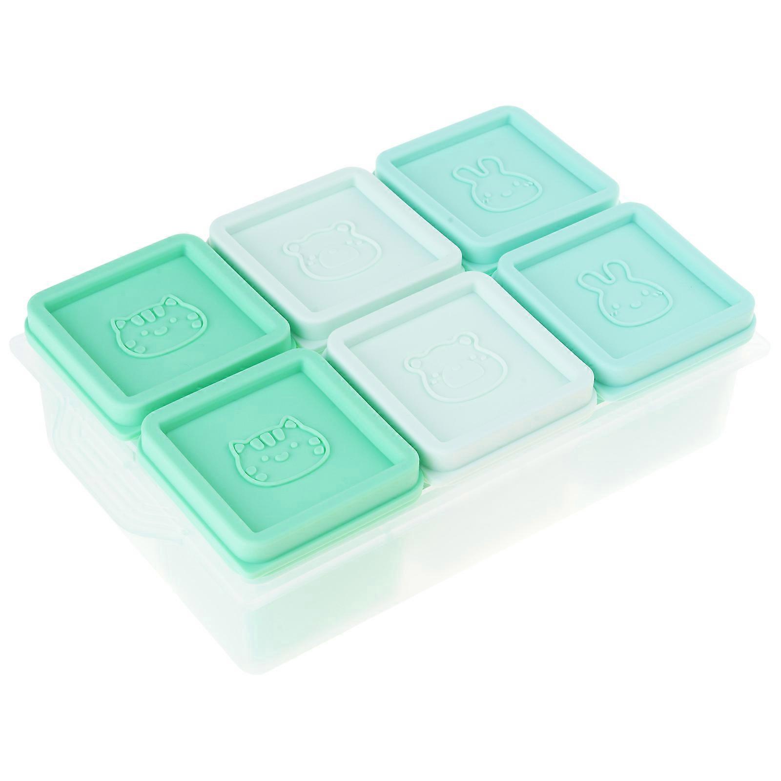 Safe Silicone Meal Preps Container With 6 Individual Cells Sealed Freshness Snacks Box With Lid For Fruits Veggies Multicolor