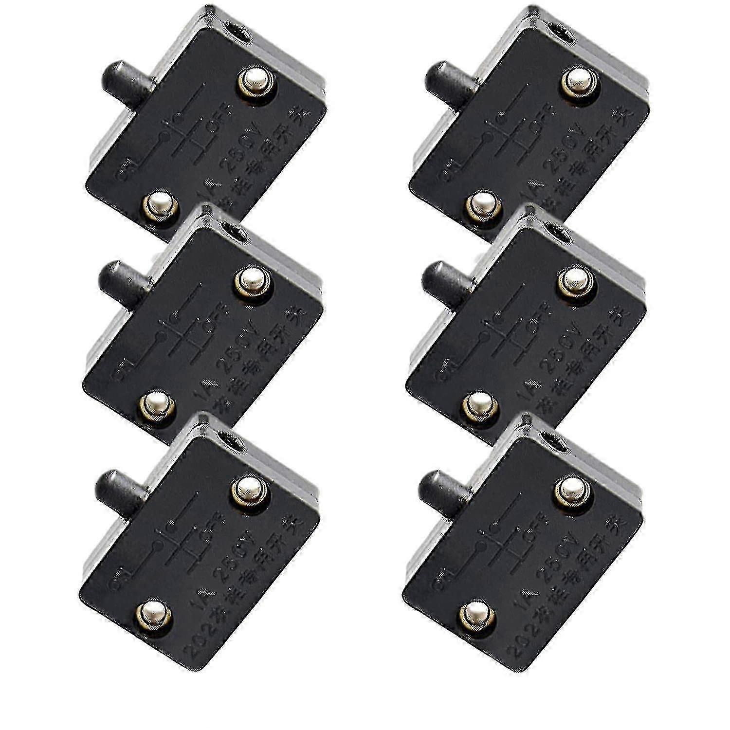 6 Pack Normally Closed Door Switch for Closet Cabinet Light, LED Electrical Lamp Push Button