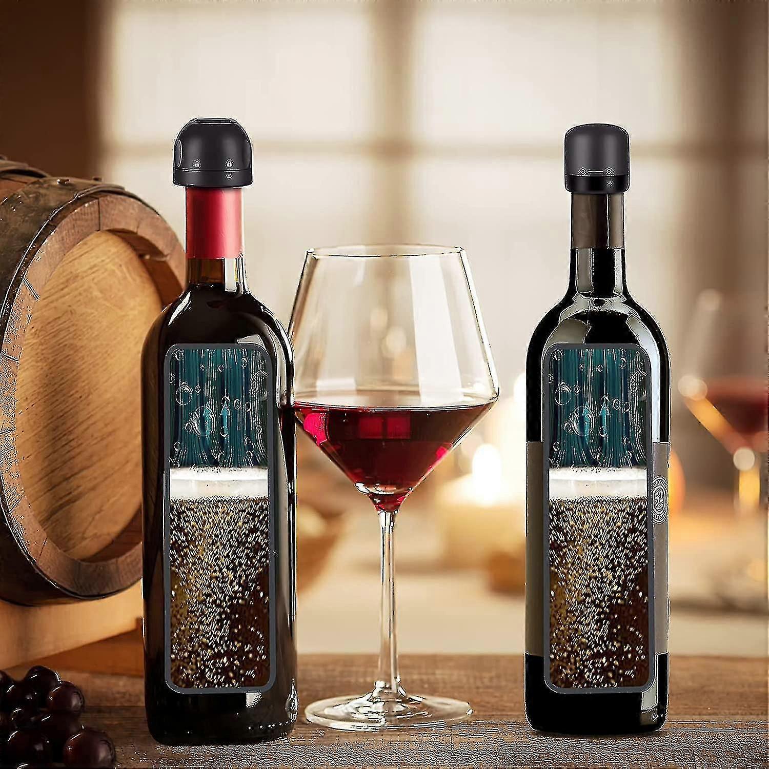 Wine Stopper Champagne Stopper Lockable 2 Pack Sealed Wine Bottle Stop