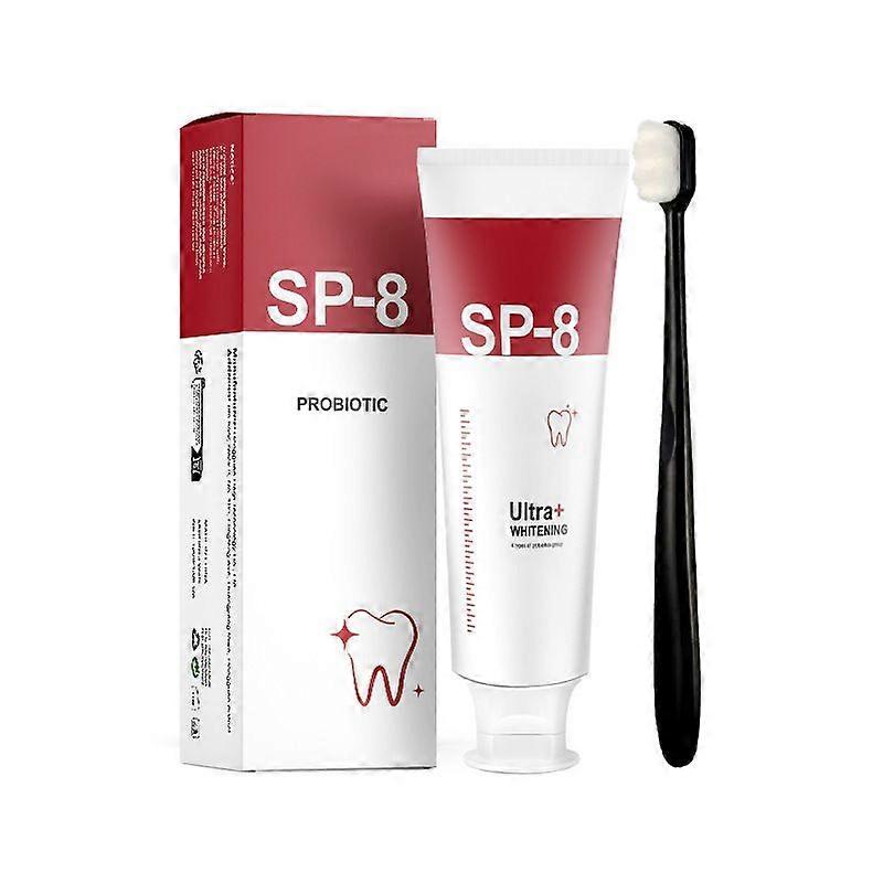 SP-8 Probiotic Whitening Toothpaste Deep Cleans Teeth, Removes Smoke Stains, Freshens Breath, and Protects Gums
