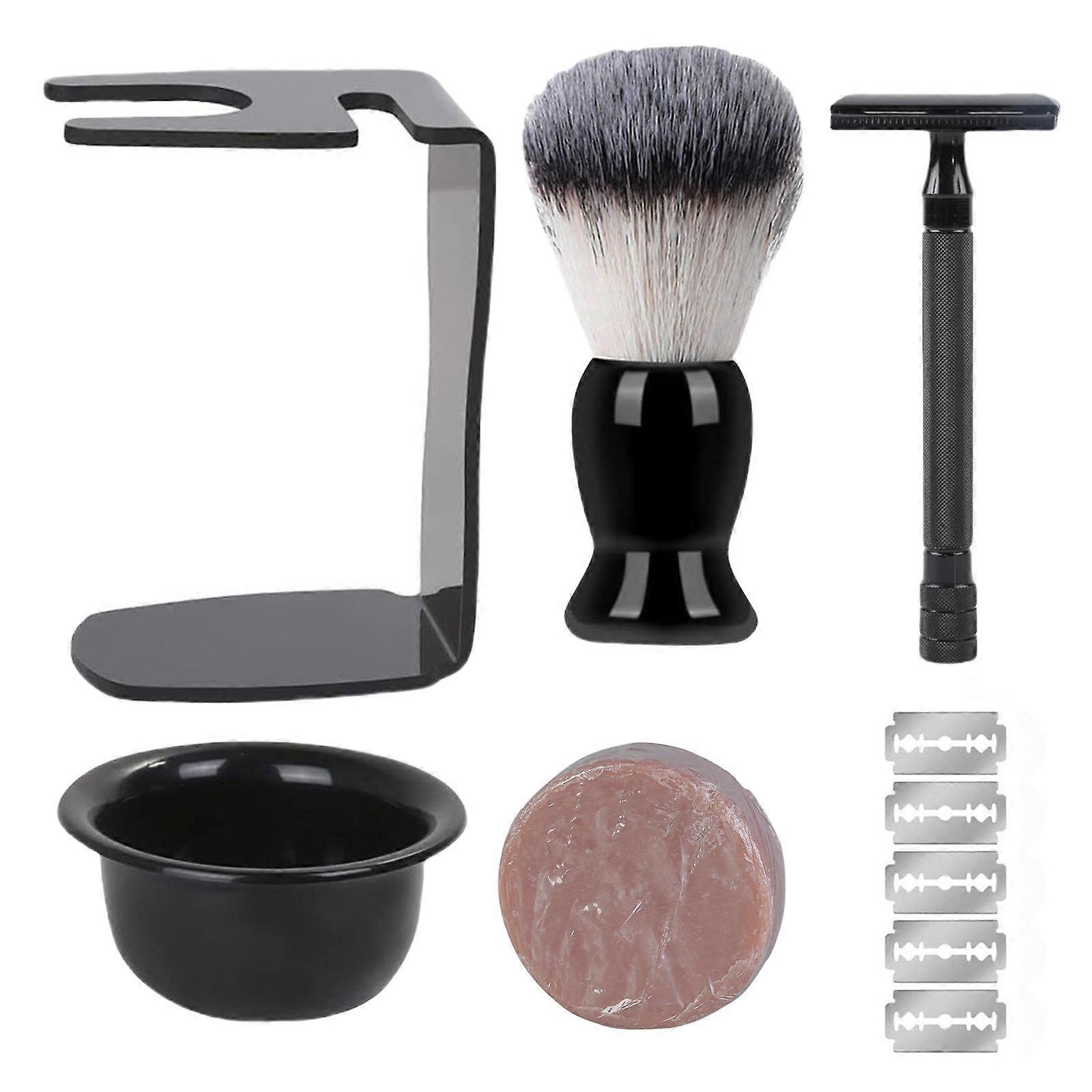 Sophisticated Men's Shaving Tool With Brush Practical Bowl And Stand For Comfortable Shaving Experience Multicolor