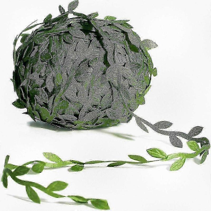 328 Ft Faux Leaf Ribbon, Artificial Vine Leaf Strand Decorative Trim Greenery for Jungle Theme