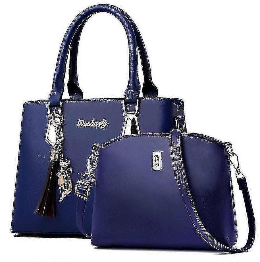 Borse Donna Due Pezzi Pu Borsa Blu
