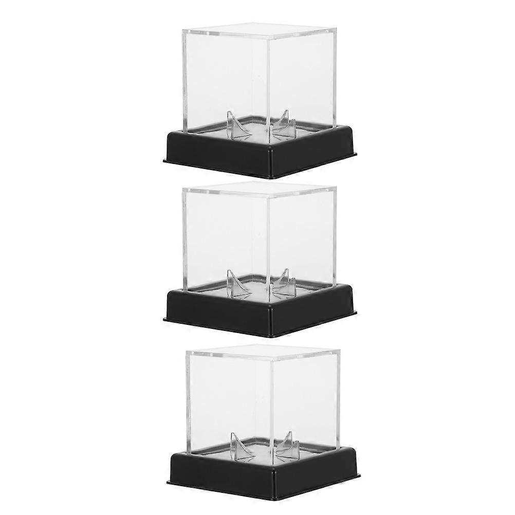Acrylic Baseball Display Case for Storage 3Pcs with Transparent Cover