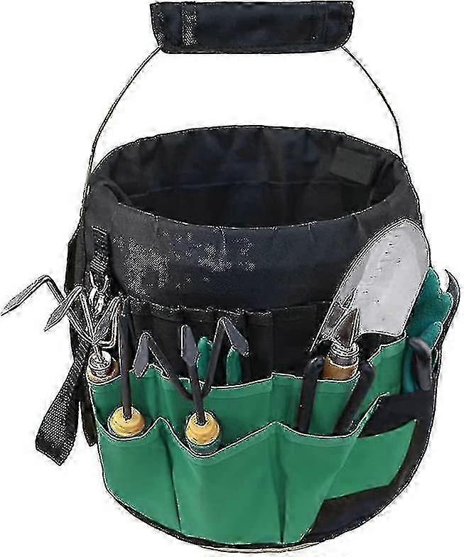 Multifunctional Canvas Tool Bag with 42 Pockets - Ideal for Gardening and Outdoor Storage